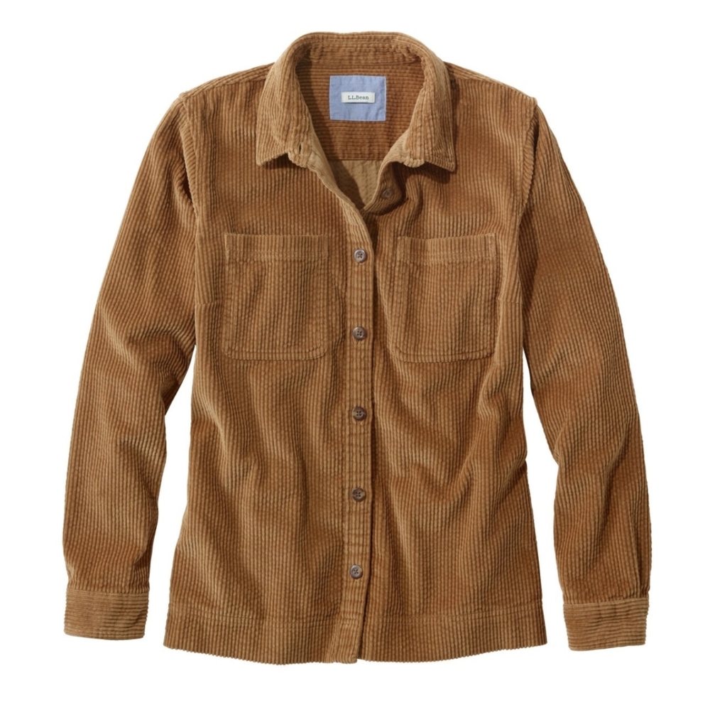 NWT Women's Comfort Corduroy Relaxed Shirt Jacket Size Medium Color Saddle